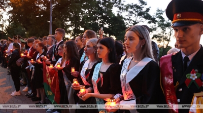 Гомельская моладзь на світанні ўшанавала памяць герояў-вызваліцеляў і ахвяр ВАВ